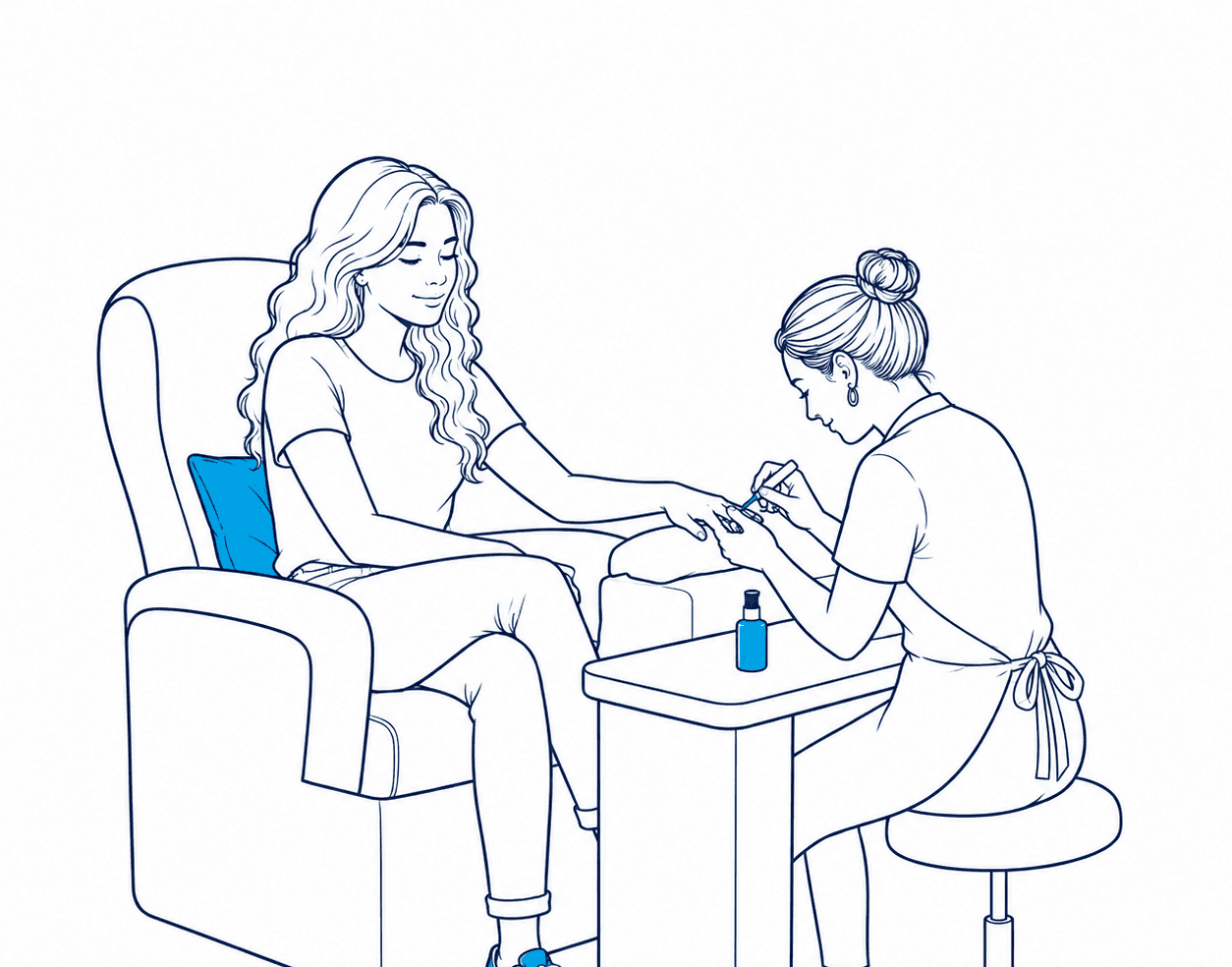 Illustration — a bright salon interior